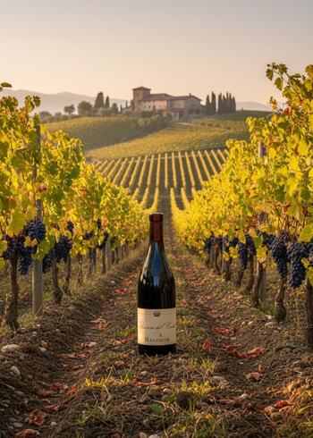 Cabernet Sauvignon steht zwischen Weinreben